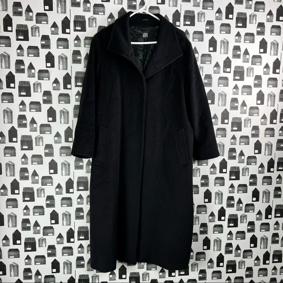 Cinzia Rocca 100% Wool Black Long Pea Coat Made in Italy - Picture 9 of 9
